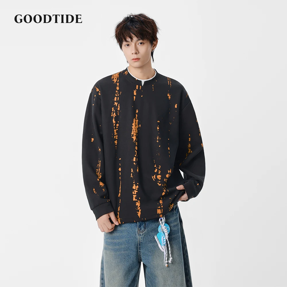 سويت شيرت رجالي كاجوال برقبة دائرية موضة شتاء 2025 نمط جديد متعثر وفضفاض - تصميم مناسب للارتداء اليومي #1