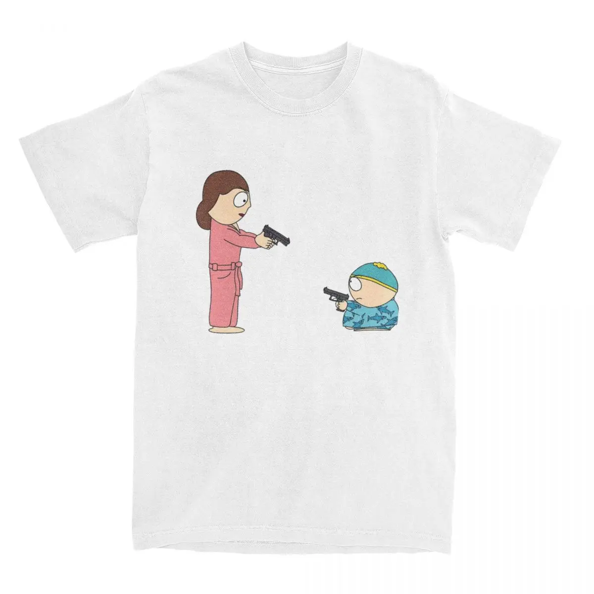 South-Parks Cartman And Mom T Shirt Men Cotton Funny T-Shirt Round Collar Cartoon Tees Short Sleeve Tops Graphic