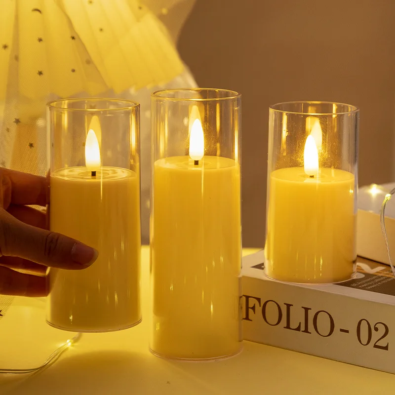 6 Pcs Flameless Candle Lights, Bullets, And Swinging Led In Three Sizes, Available For Aa Battery Powered Gifts And Home Decor