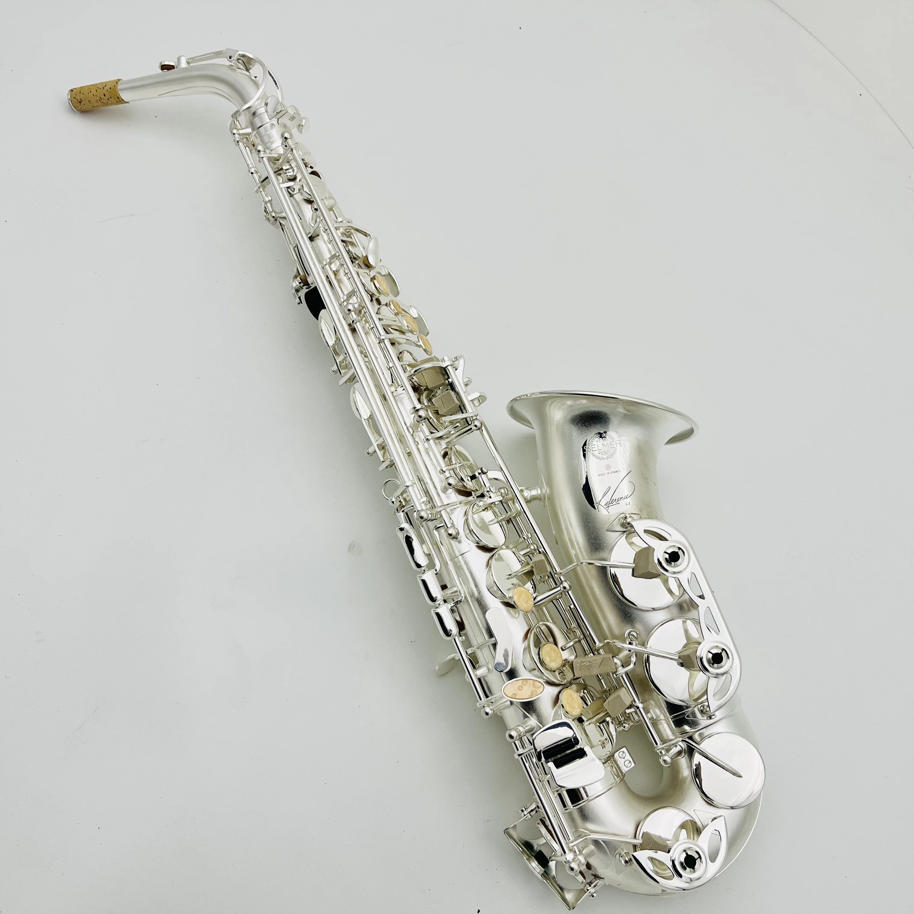 

R54 Alto Saxophone Sliver Plated Eb Tune Woodwind Instrument With Sax Accessories Mouthpiece