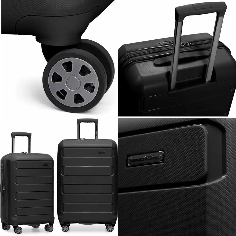 

Durable Expandable Spinner Luggage Set, 2-Piece, Black, 22 & 26