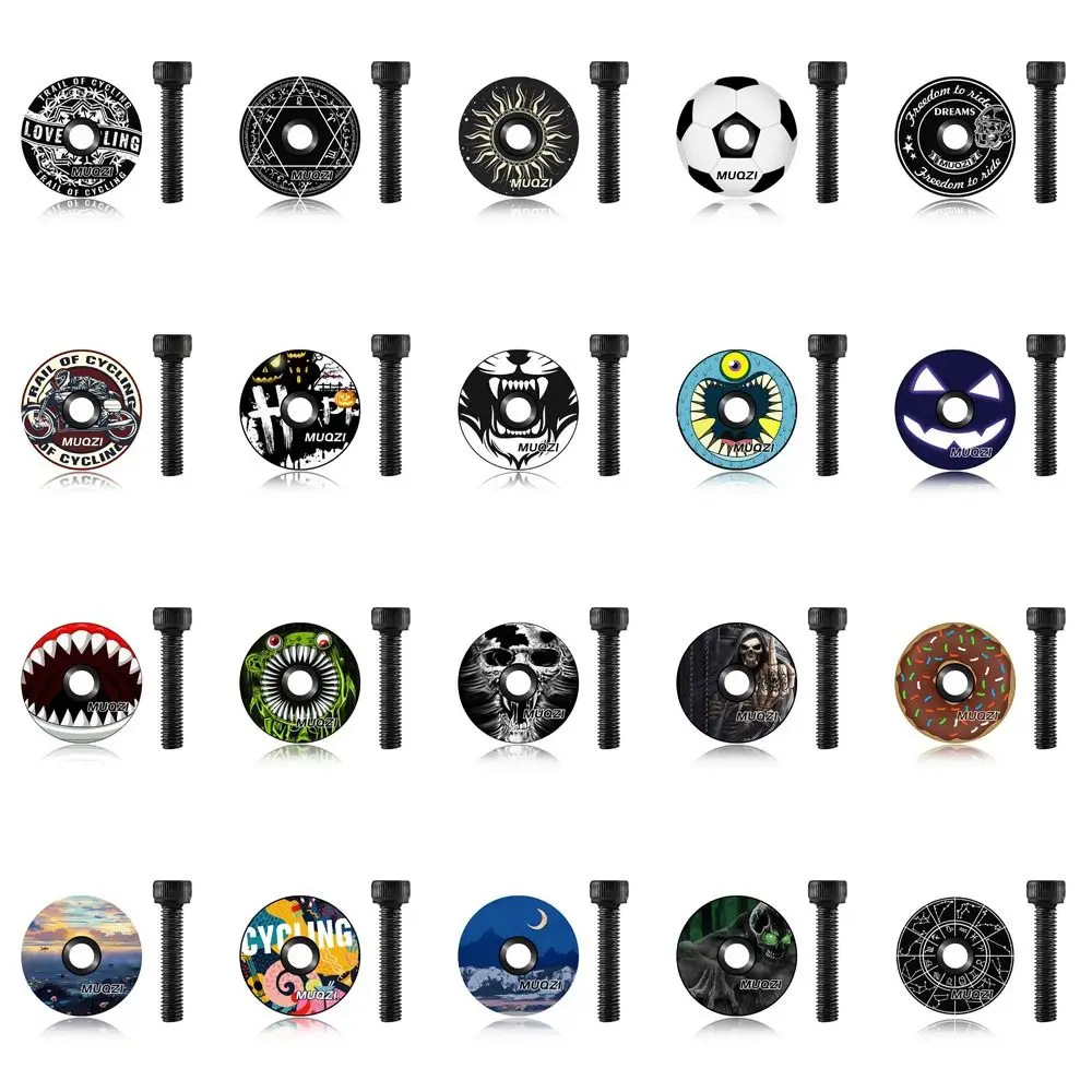 Stem Cap Bicycle Bowl Cover with Screws Aluminum Alloy Bicycle Stem Top Cap Colorful Cool Fork Tube Headset Cap Steerer Fork