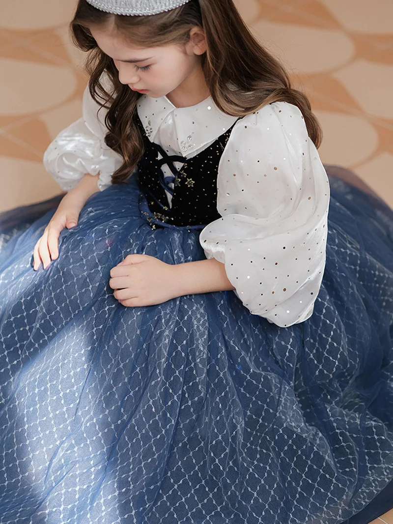 Robe de princesse dégradée pour enfants, tutu en maille pour enfants, robe de festival d'Halloween, costume de performance sur scène, vêtements de fête