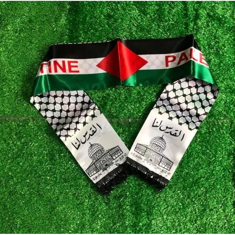 Selendang Palestina Warna-warni, Selendang Bendera Palestina untuk Dekorasi Pernikahan, Ukuran 14cm*130cm