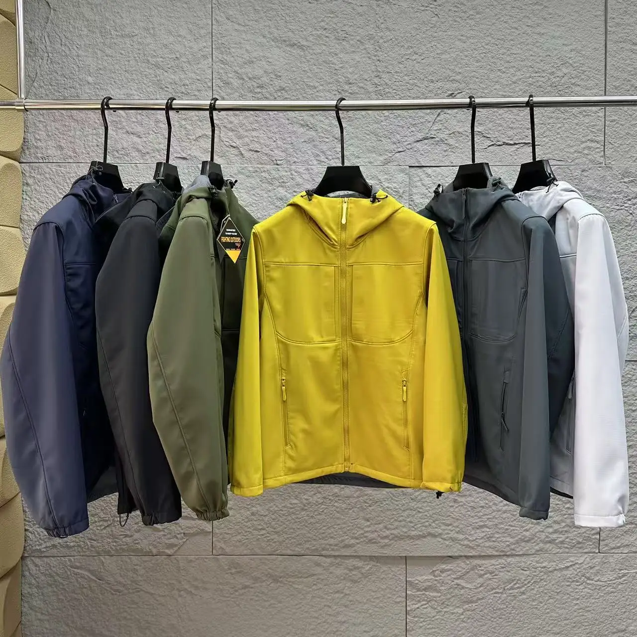 

Dync Warm Plaid Fce Soft ell Jaet Outdoor Resistant Scratch Wear Waterproof Men's Women's Stand Fit Long Sve ...