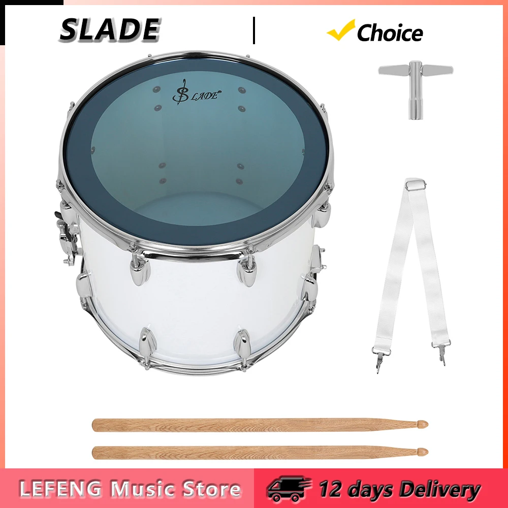 

SLADE 14 Inch Snare Drum Marching Drum Professional Drum with Drumsticks Strap Tuning Key Percussion Musical Instrument