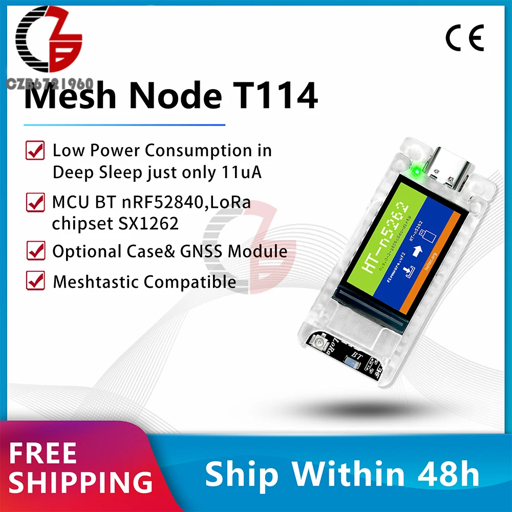 Node T114 Meshtastic Asset Tracker TFT Display nRF52840 SX1262 LoRaWAN LoRa development board Wi-Fi Bluetooth GPS Tracker