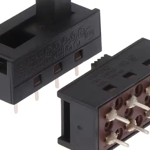 

2 шт. DSE-2310 заостренные штифты 8 футов 3 файла 10A250V тумблер черный ползунковый переключатель модуль переключателя фена
