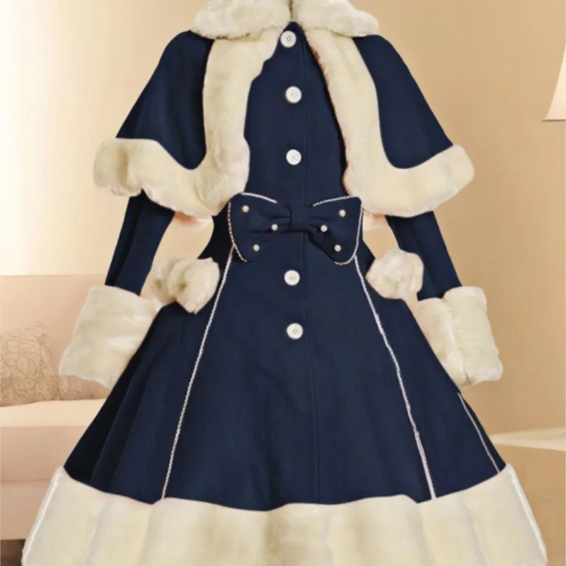 

Cape coat everyday sweet suit cute wind sister dress