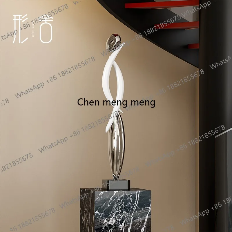 

High-end light luxury vertical height abstract art ornament living room hotel lobby soft decoration craft