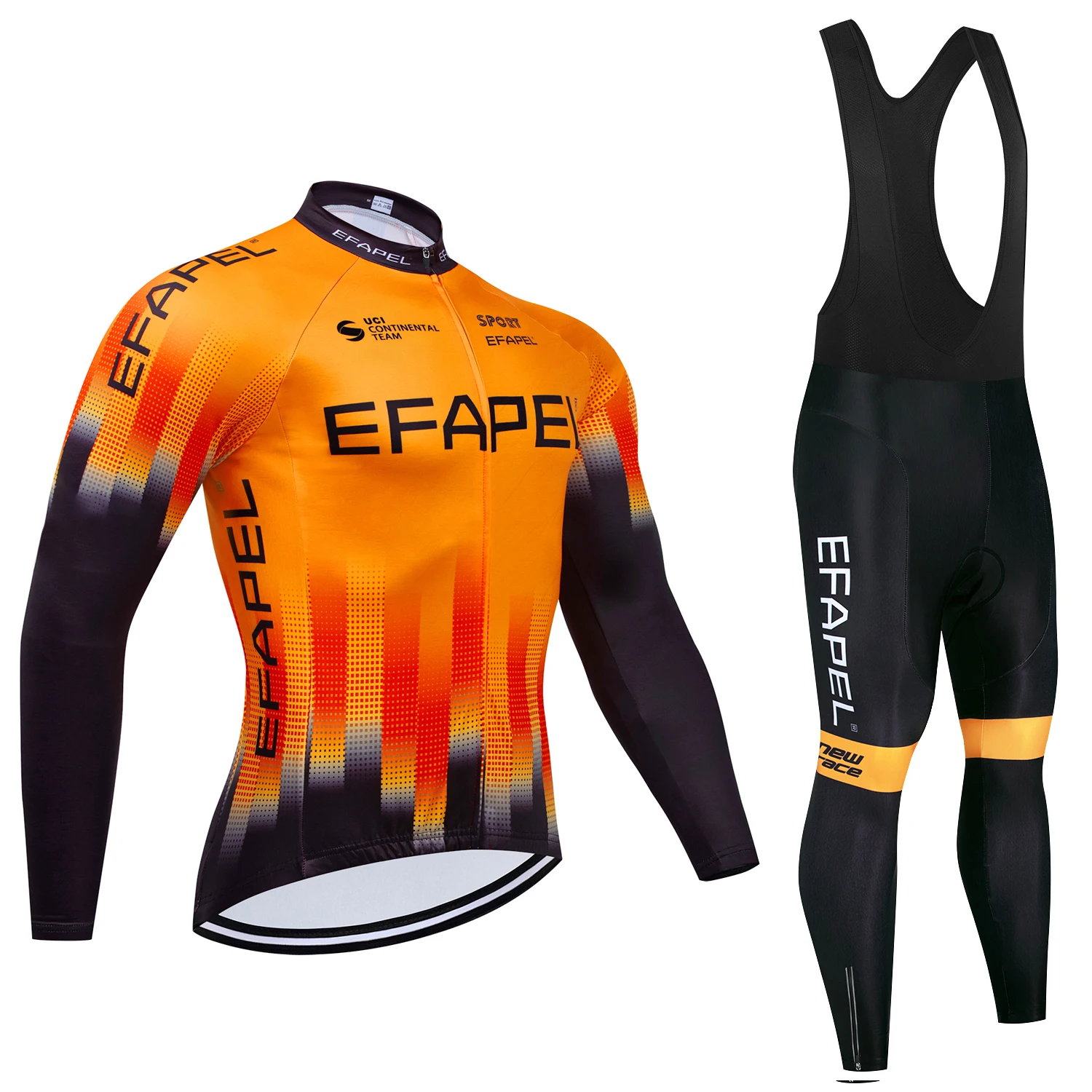Fluor Yellow Cycling  Jersey EFAPEL Bike Jacket Maillot Pants Set UAE Winter 2025 Ropa Ciclismo Thermal Fleece Bicycle Clothing