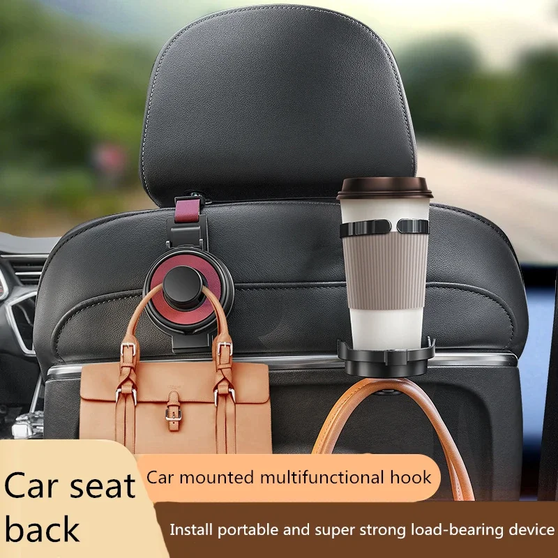 Car Seat Headrest Hook Car Multifunctional Water Cup Holder Auto Back Seat Organizer Hanger Handbag Car Interior Accessories