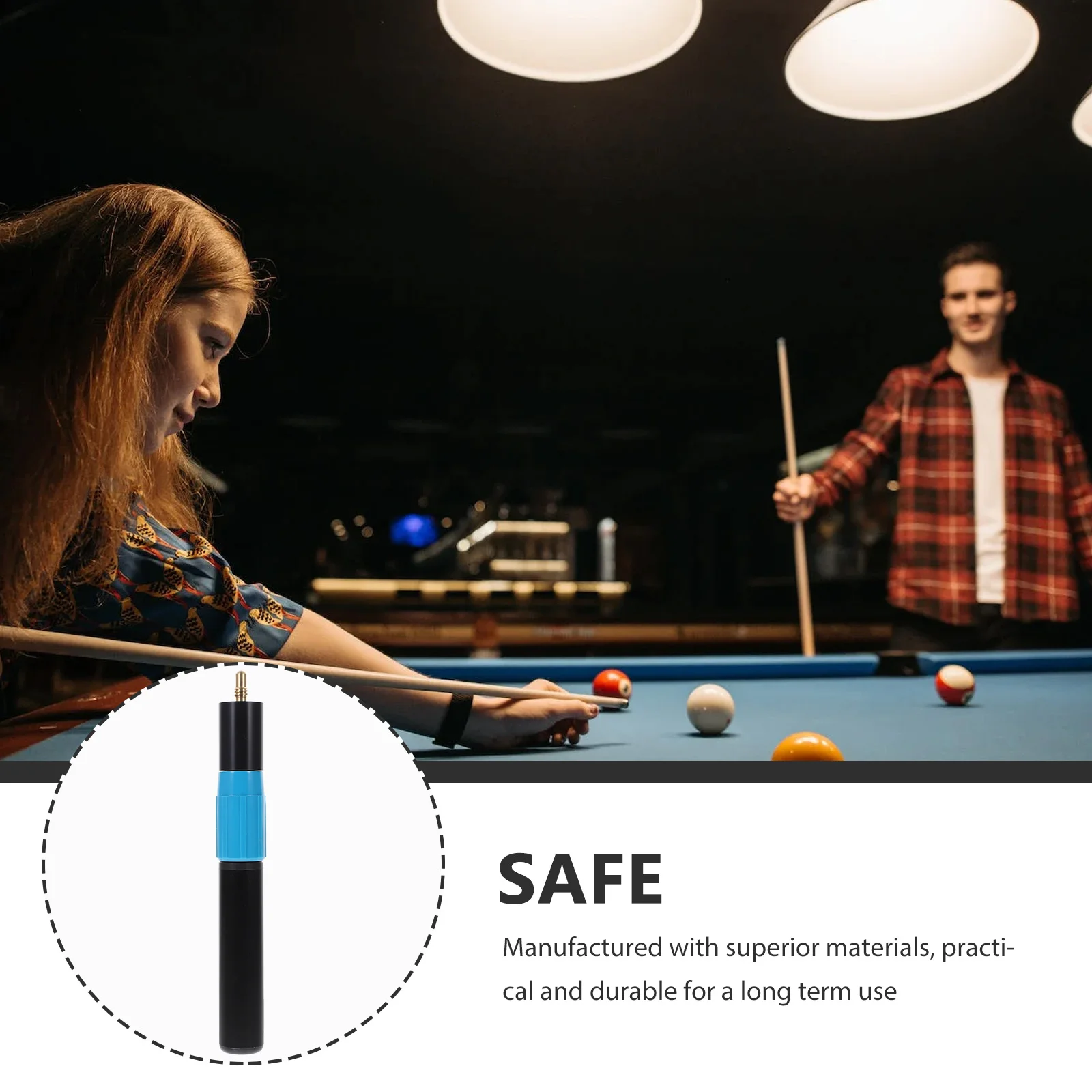 

Pool Cue Extender Professional Billiard Cue Butt Extension Push-on Telescopic Extender Rod Spare Repair Replacement Part