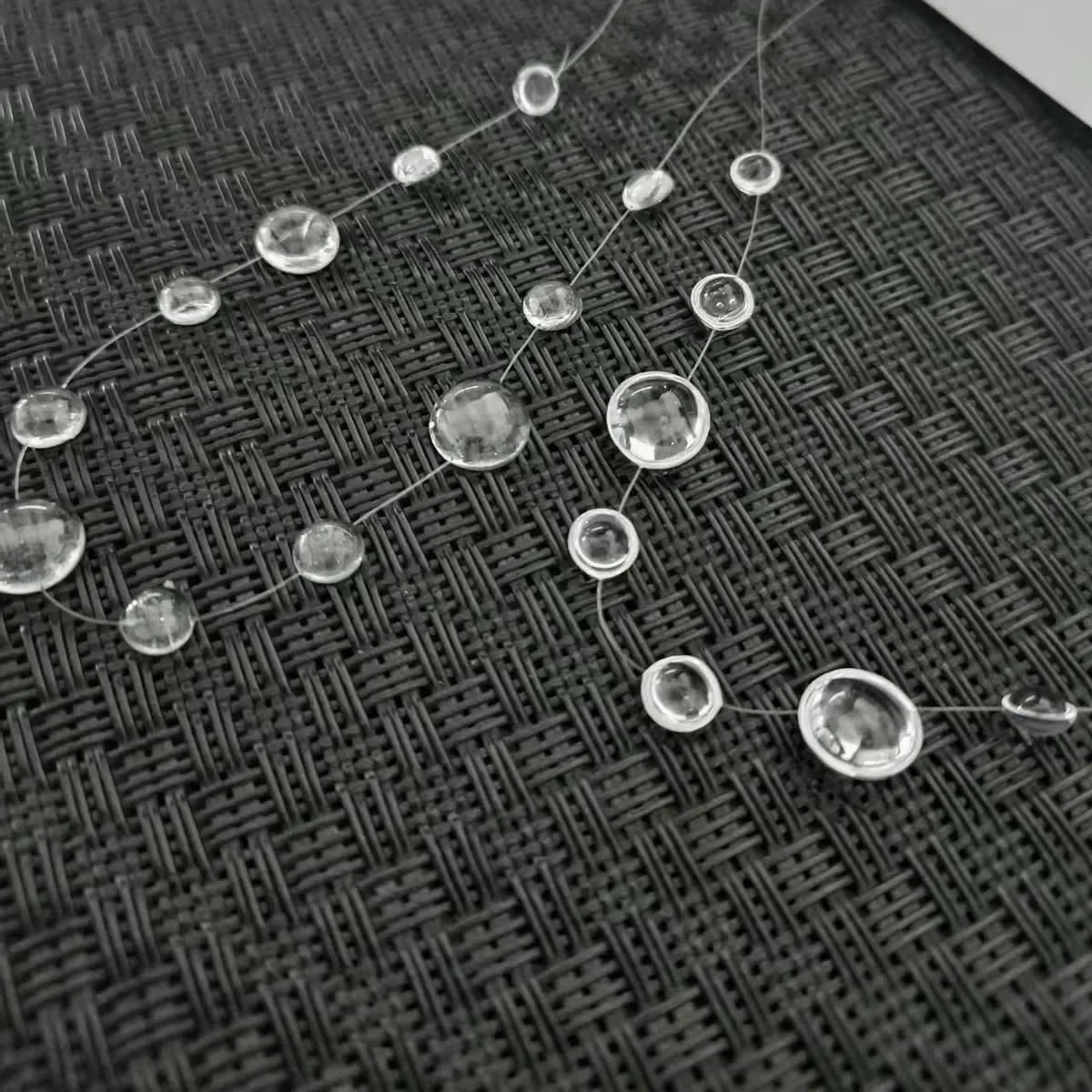 Niche Clear Dewdrop Glass Droplet Tassel Necklace Earrings Bracelet Minimalist Trendy Jewelry For Women Unique Gifts