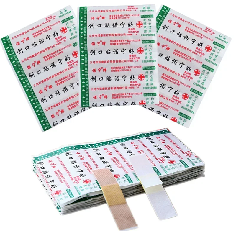 100pcs Band Aid for First Aid Adhesive Bandages Wound Dressing Plaster Breathable Dressing Patch for Sports Woundplast Tape