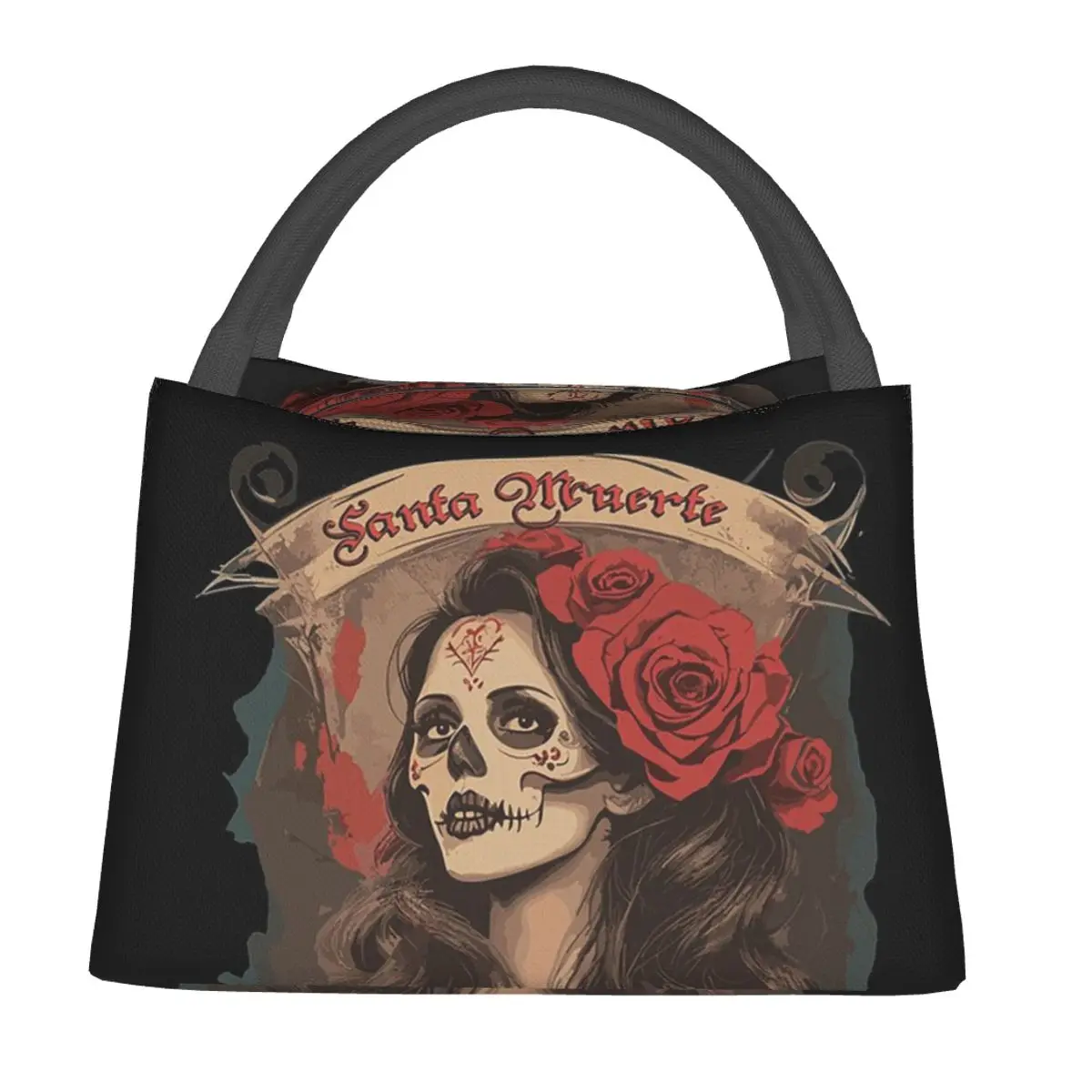 Alexander Gothic Las Elegantes Day Of Dead Skull Lunch Bags Bento Box Lunch Tote Picnic Bags Thermal Bag for Woman work