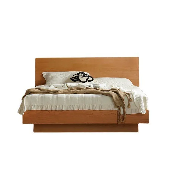 Cama de madeira maciça nórdica personalizável 1.5m pequeno apartamento armazenamento 1.8 cama de casal