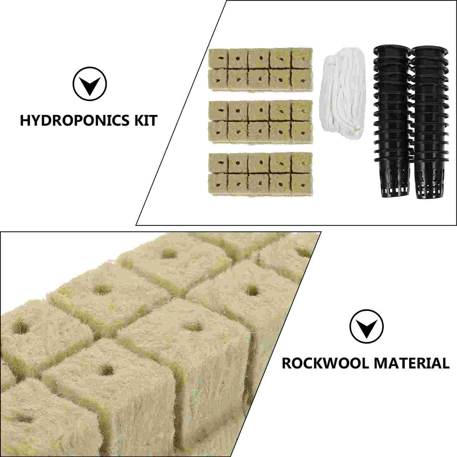 Hydroponic Nutrition Kit Wool Grow Mesh Cups Cubes Slotted Net Hydroponics Soilless Culture