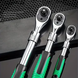 1/4.3/8.1/2 Inch Drive Socket Ratchet Set Extendable Handle Wrench 72-Tooth Quick-Release Reversible