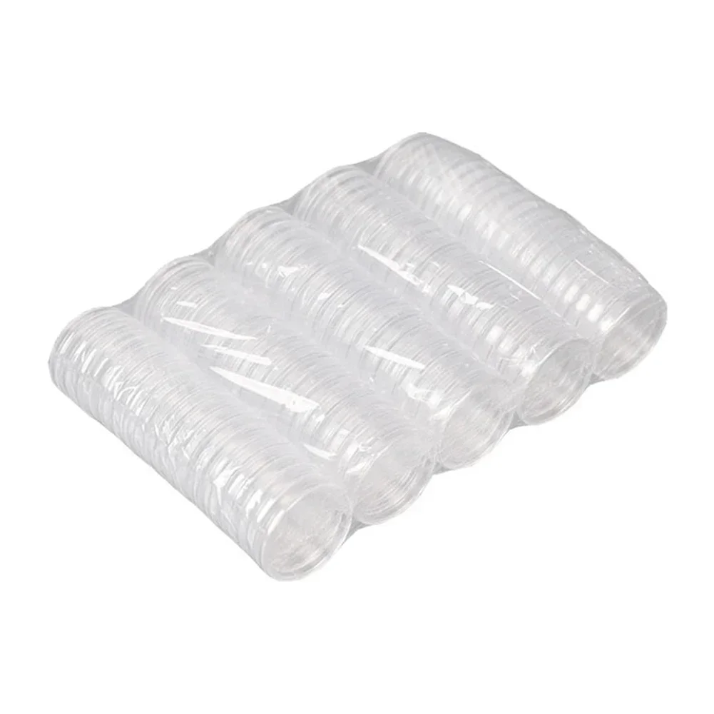 

Protective Round Coin Case Capsule Container, 100Pcs, Transparent Plastic, Ideal for Storing Beads and Small Trinkets