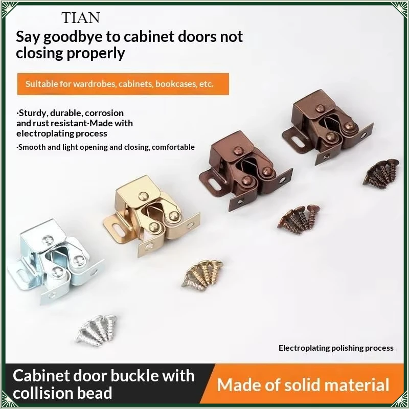 10Pcs Cabinet Door Roller Catch Latch Anti Rust Closure Latch Hardware For Wardrobe Cupboard Bookcase Furniture Installation