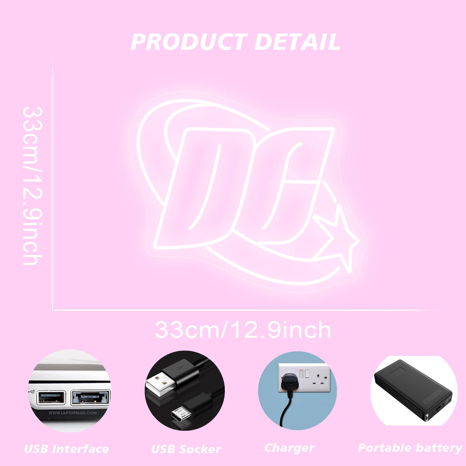 DC Comic Logo Neon Signs for Wall Deocr, Dimmable Room Decoration, Home Bedroom Bar Party Club, USB Lamp, Gift for ForLovers