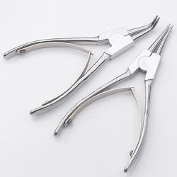 Precision Circlip Pliers, Straight / Angle Tip Lock Ring Pliers 6 Inch, 1.2mm Bore Diameter, Lock Ring Plier for Door Handle