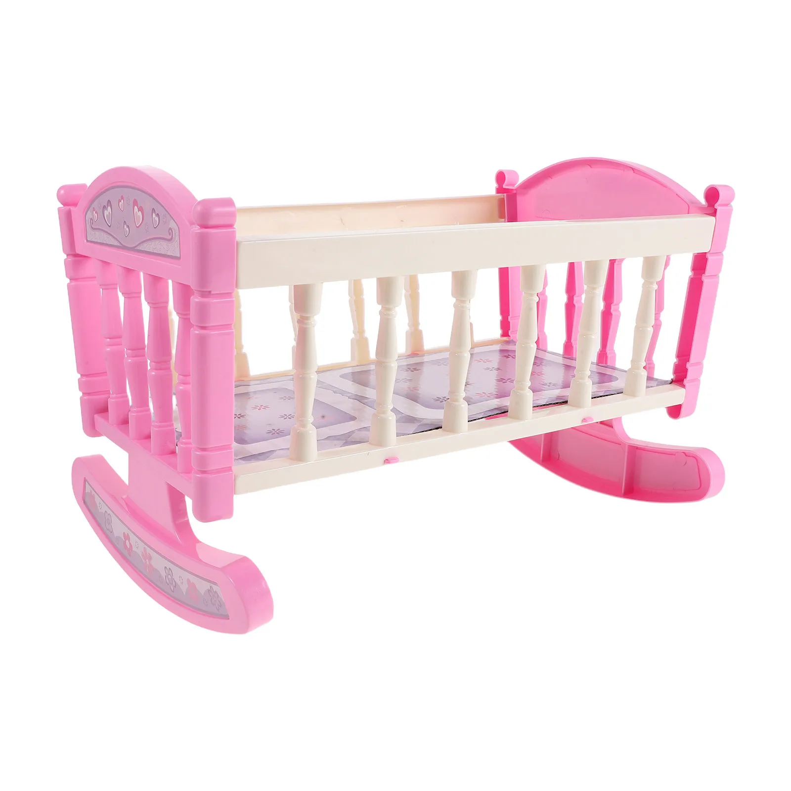 

Miniature Baby Cradle Rocking Bed Lightweight Mini House Bed Realistic Miniature Furniture Ornament for Dollhouse Bedroom Micro