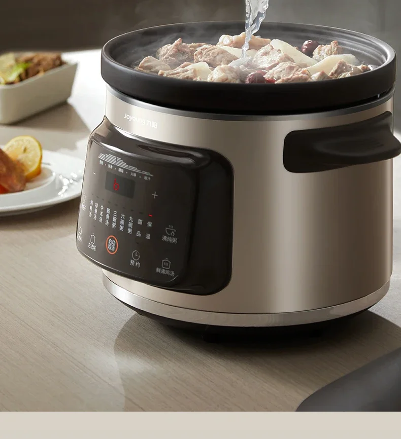 220V Automatic Electric Stewpot - Purple Clay Stew Cooker with Ceramic Pot, Soup and Porridge Maker