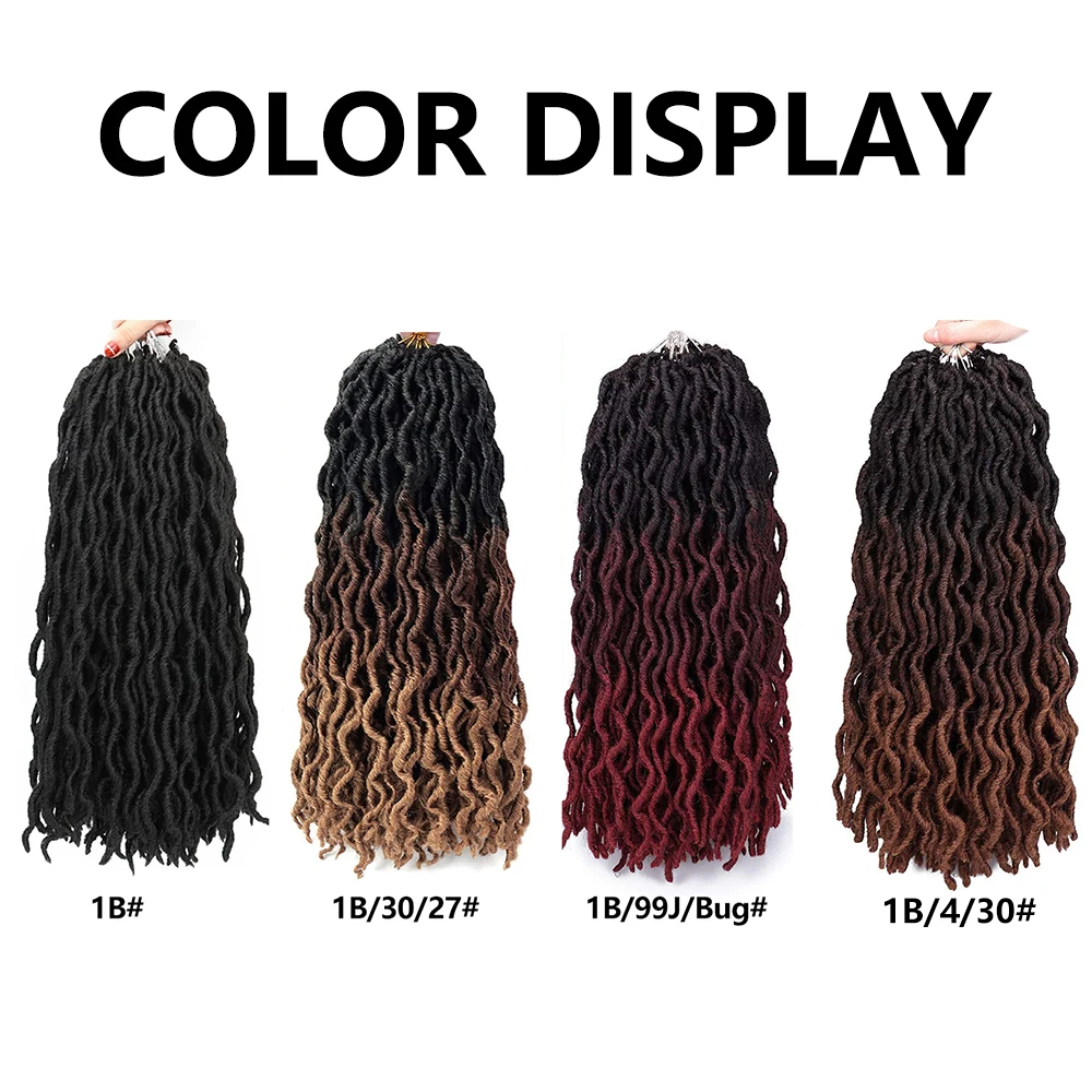여신 페이크 락스 크로셰 헤어 6팩/로트 소프트 집시 락스 웨이브 크로셰 브레이드 합성 드레드락스 3톤 곱슬 웨이브