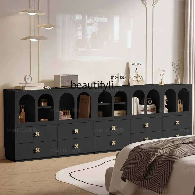 K185 غرفة المعيشة خزانة منخفضة الرجعية الشرفة خزانة ذات أدراج مزيج مجاني Tailstock تلفزيون الملابس الجانبية خزانة #2