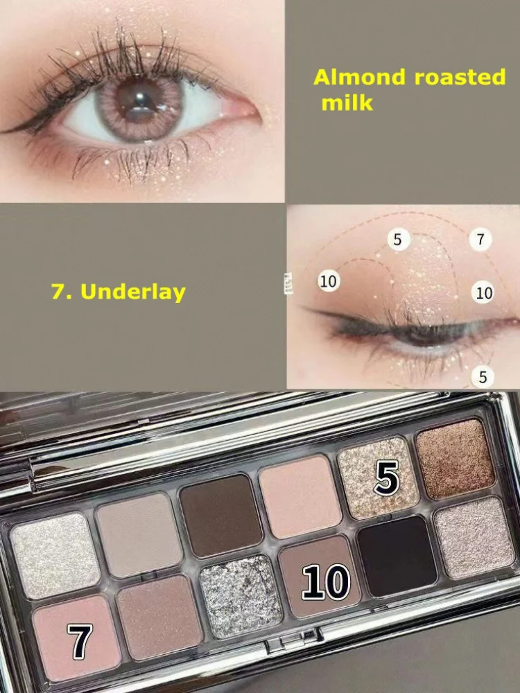 12 Color Eye Shadow Plate Matte Pearl Eyeshadow Girl Beginner Makeup Eyeshadow Tray