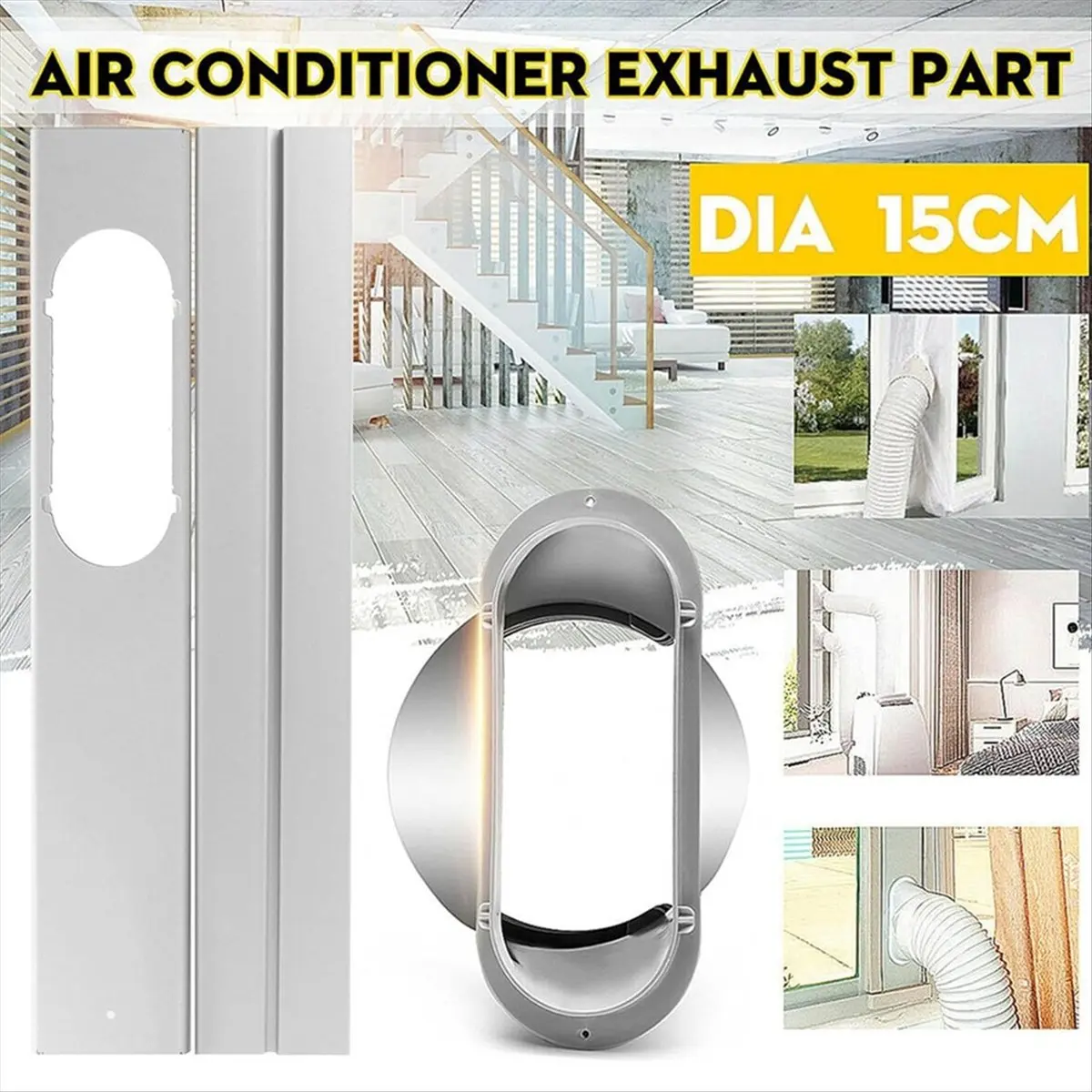 SPOR Exhaust Hose Adapter Kit for Portable Air Conditioner,Adjustable Window Sealing Plate Window Slide Kit,Air Vent Kit