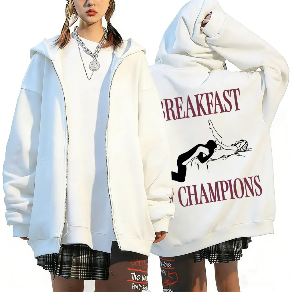 

Breakfast Inappropriate Funny Zipper Hoodie Men's Women Clothing Casual Humor Oversized Zip Up Jacket Novelty Zip Up Sweatshirt