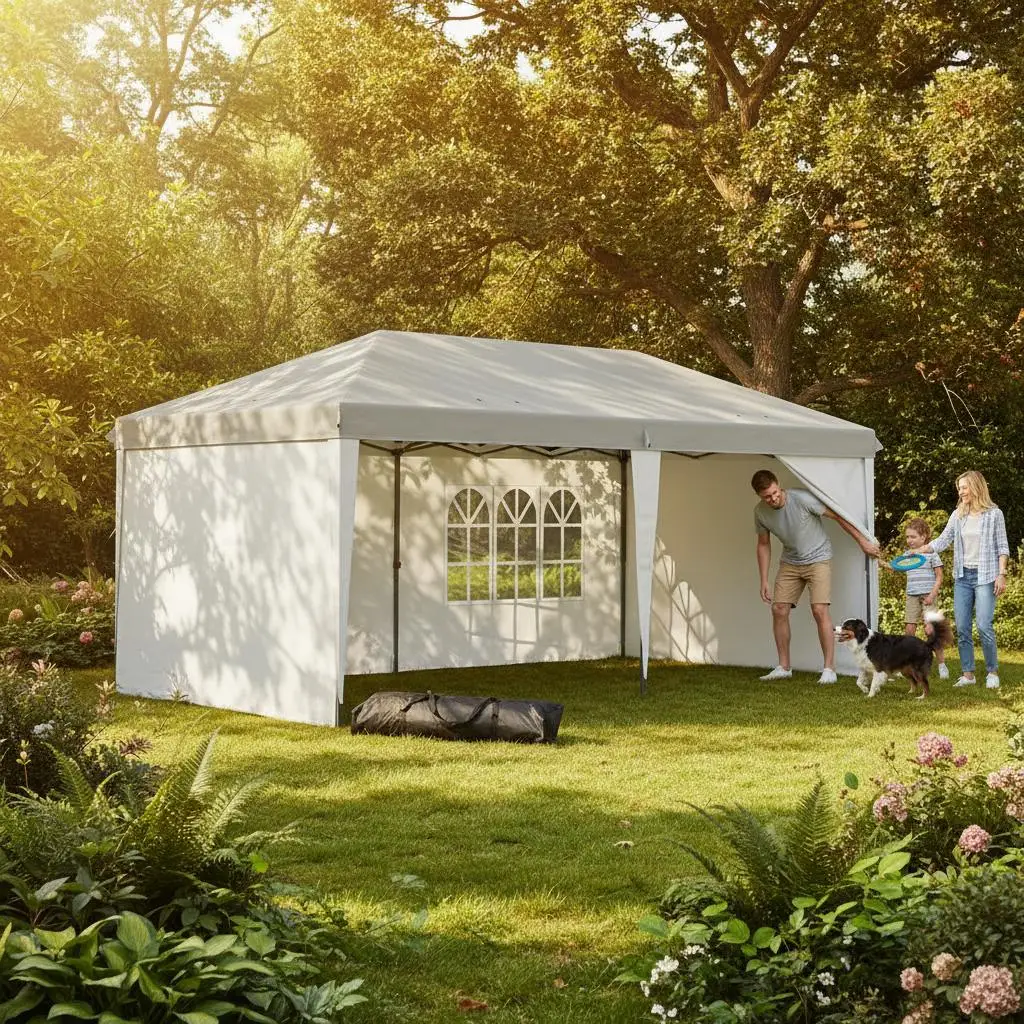 

Складной шатер 10' x 20' для мероприятий, свадеб на заднем дворе, с 4 съемными боковыми стенками, регулируемой высотой, портативной сумкой для переноски, белый, Shelt