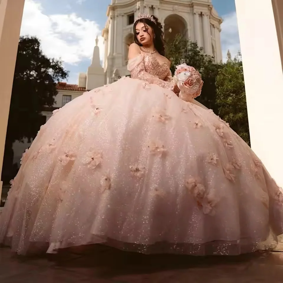 

Puffy Charro Quinceanera Dresses Ball Gown Sweetheart Appliques Floral Mexican Sweet 16 Dresses 15 Anos Customized