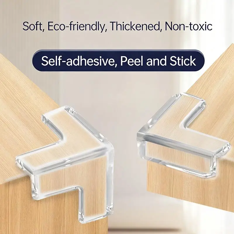 

4Pcs Kids Table Corner Protector Silicone Safety Edge Guard Transparent Cushion for Furniture Home Use