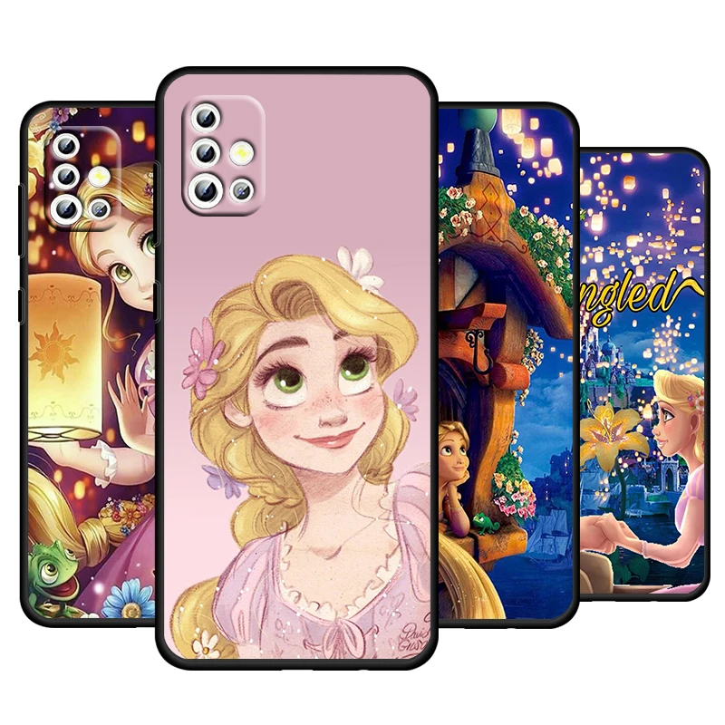 Rapunzel  Princess For Samsung Galaxy A73 A54 A52S A72 A71 A52 A51 A22 A32 A21S 4G 5G Silicone Soft Black Phone Case