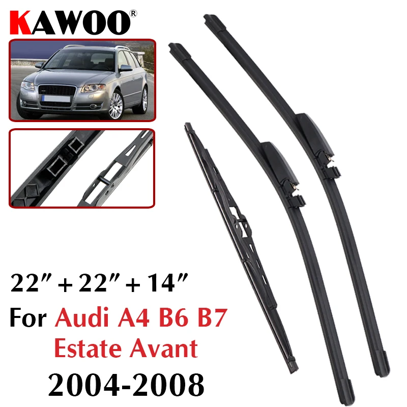 

22"+22"+14" Car Wiper Blade For Audi A4 B6 B7 Estate Avant 2004-2008 Windscreen Front Rear Wipers Blade Set Auto Car Accessories