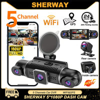 5 Channel Car DVR UHD 1080P 5-Lens Inside Vehicle Dash Cam 360° All Sides Car Camera Wifi Video Driving Registrator GPS Dash Cam