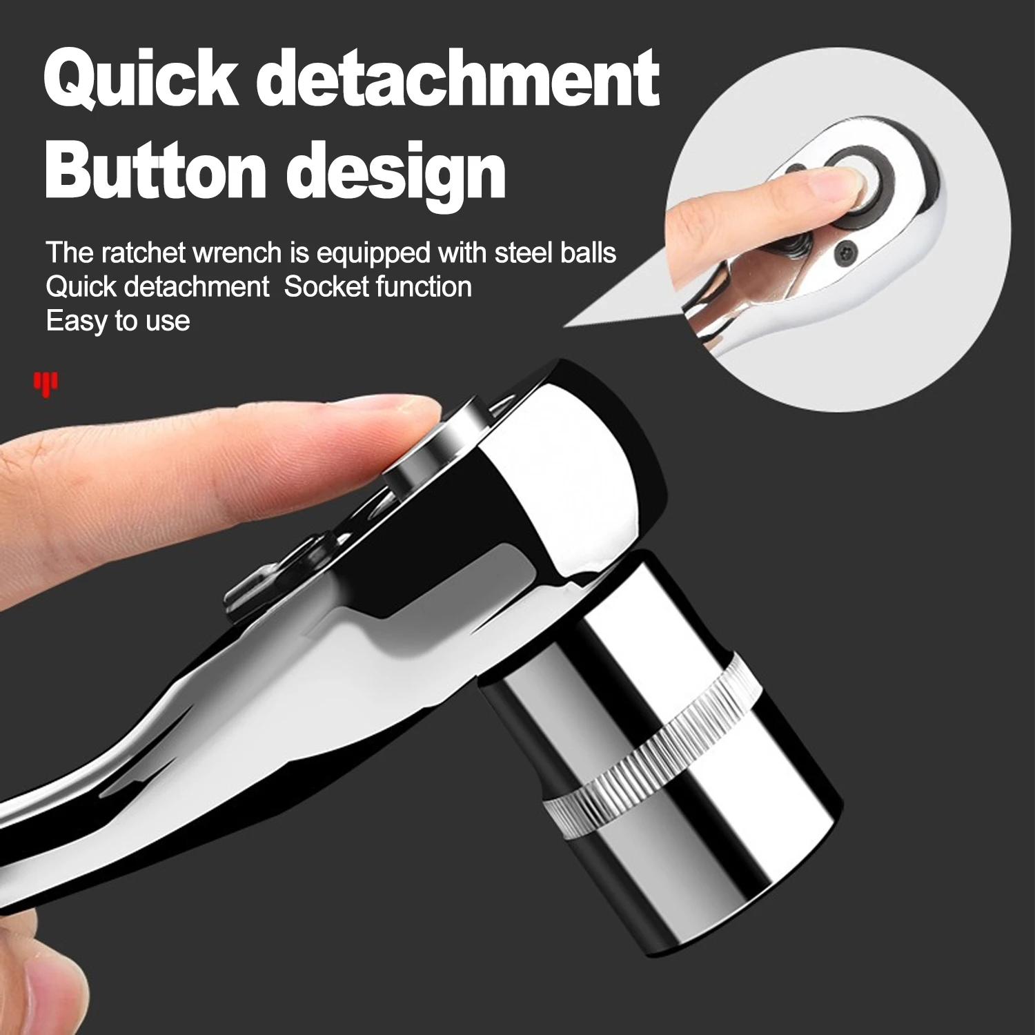 72teeth 1/4" 3/8" 1/2" adjustable extension ratchet handle wrench long rotating telescopic socket ratchet wrench spanner image 5