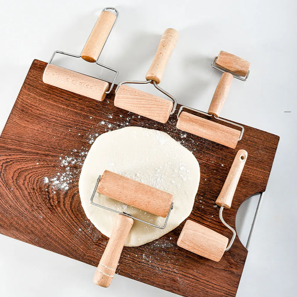 

2pcs Food-Grade Wooden Rolling Pin Anti-Rust Non-Stick Baking Roller for Dough Cookies Pizza Pastry Noodles Baking Tool Kitchen