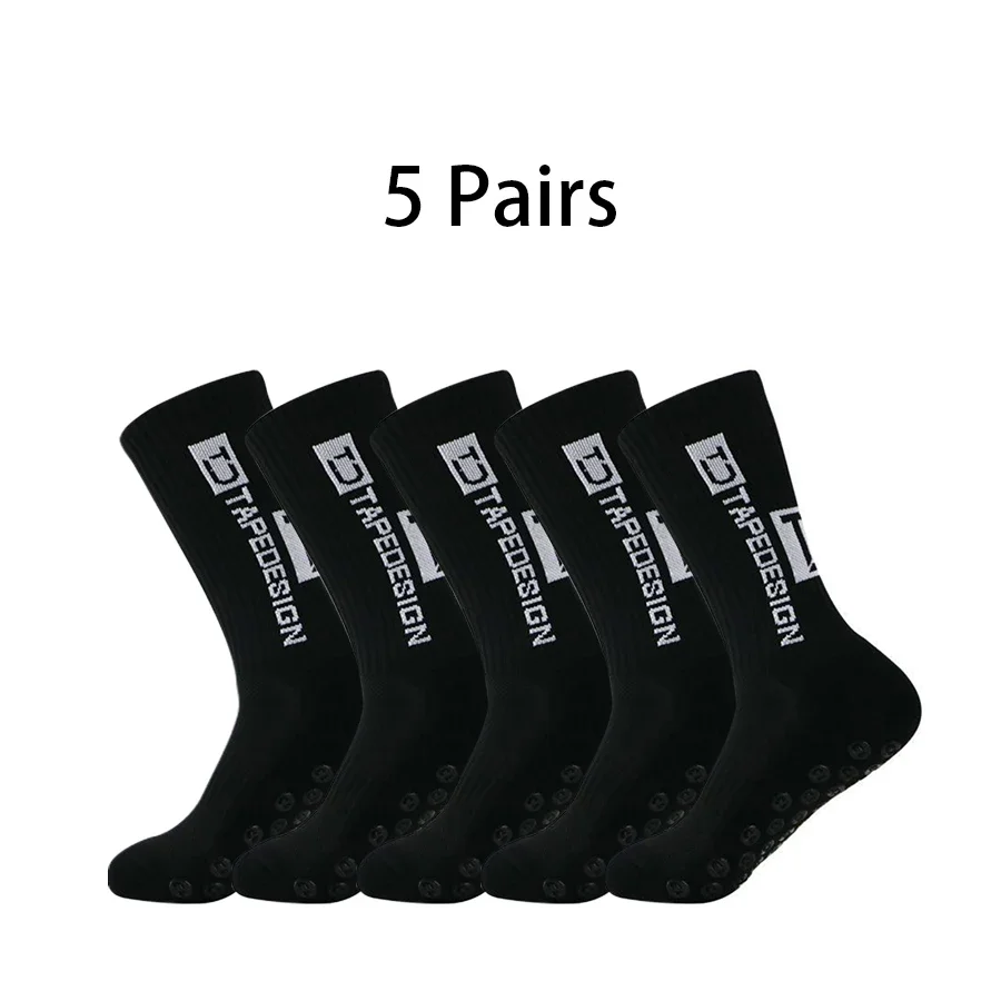 Calcetines de fútbol de barril medio, parte inferior de silicona antideslizante, toalla gruesa, amortiguación, fútbol, baloncesto, Yoga, 5 pares, nuevo