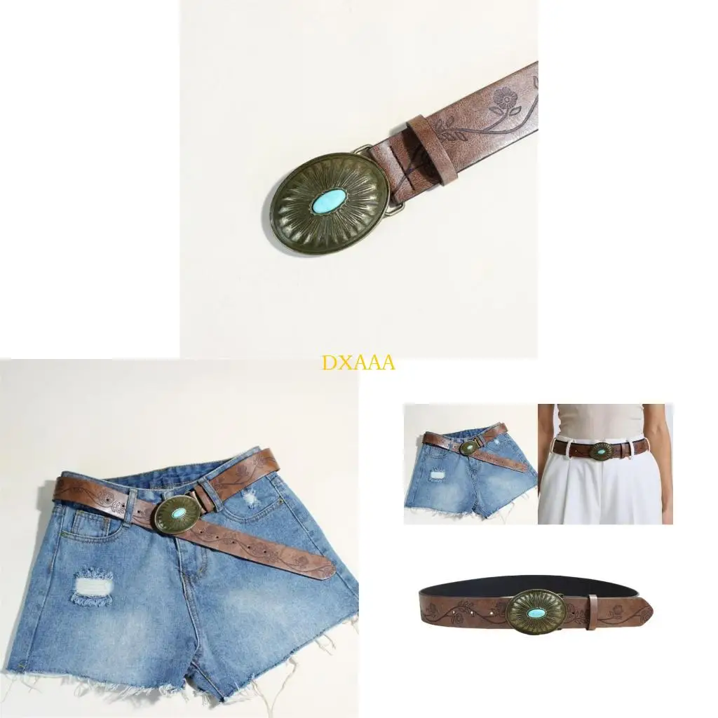 

DXAA Western Theme Waist Belt PU Leather Adjustable Waistband for Women Casual Outfit