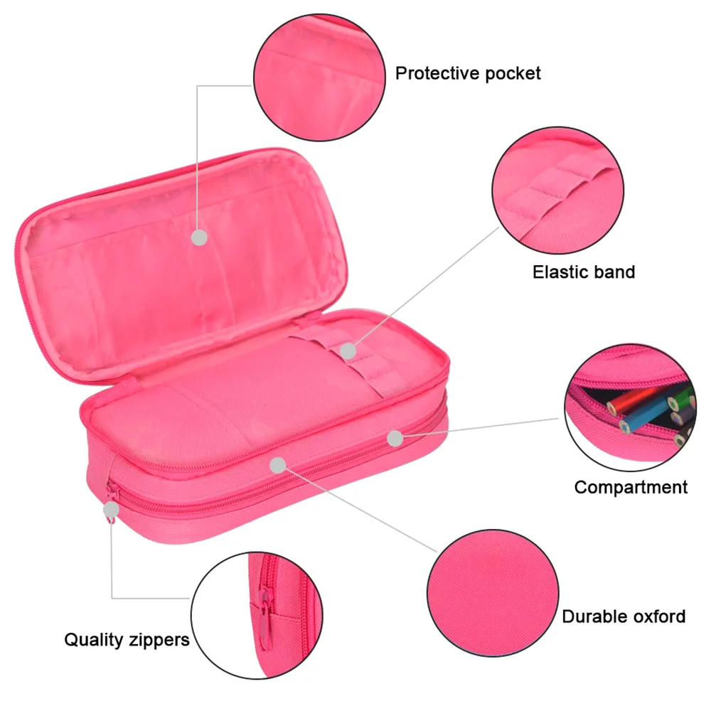 Group Pattern Pencil Case makeup Bag Pen Bag Big Capacity For School Supplies Zipper Pencil Pouch Best Gift