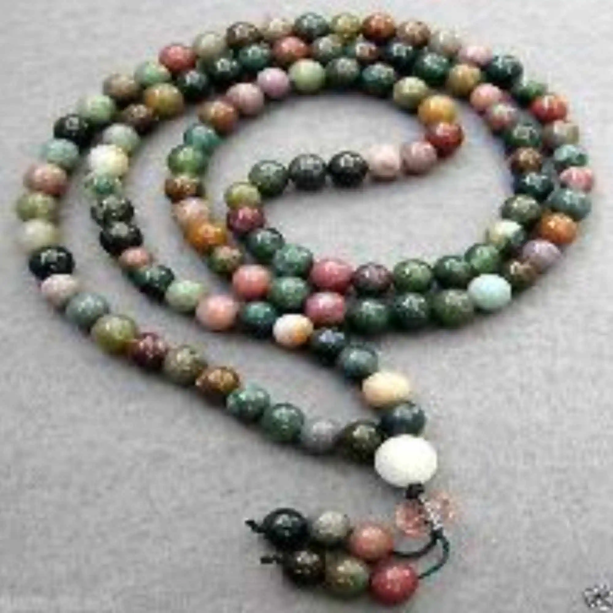 

6mm Natural 108 knot INDIA AGATE Tridacna beads necklace Energy Beaded Women Bodhi Peace Jewelry Prayer