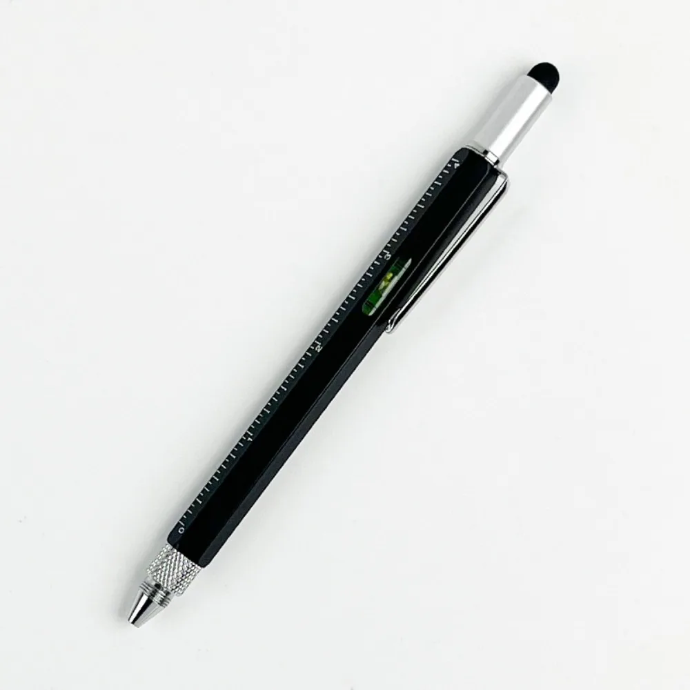 

Refillable Ballpoint Multi-tool Pen Spirit Level Metal Construction Multifunction Ballpoint Pen Six-in-One Technical Ruler