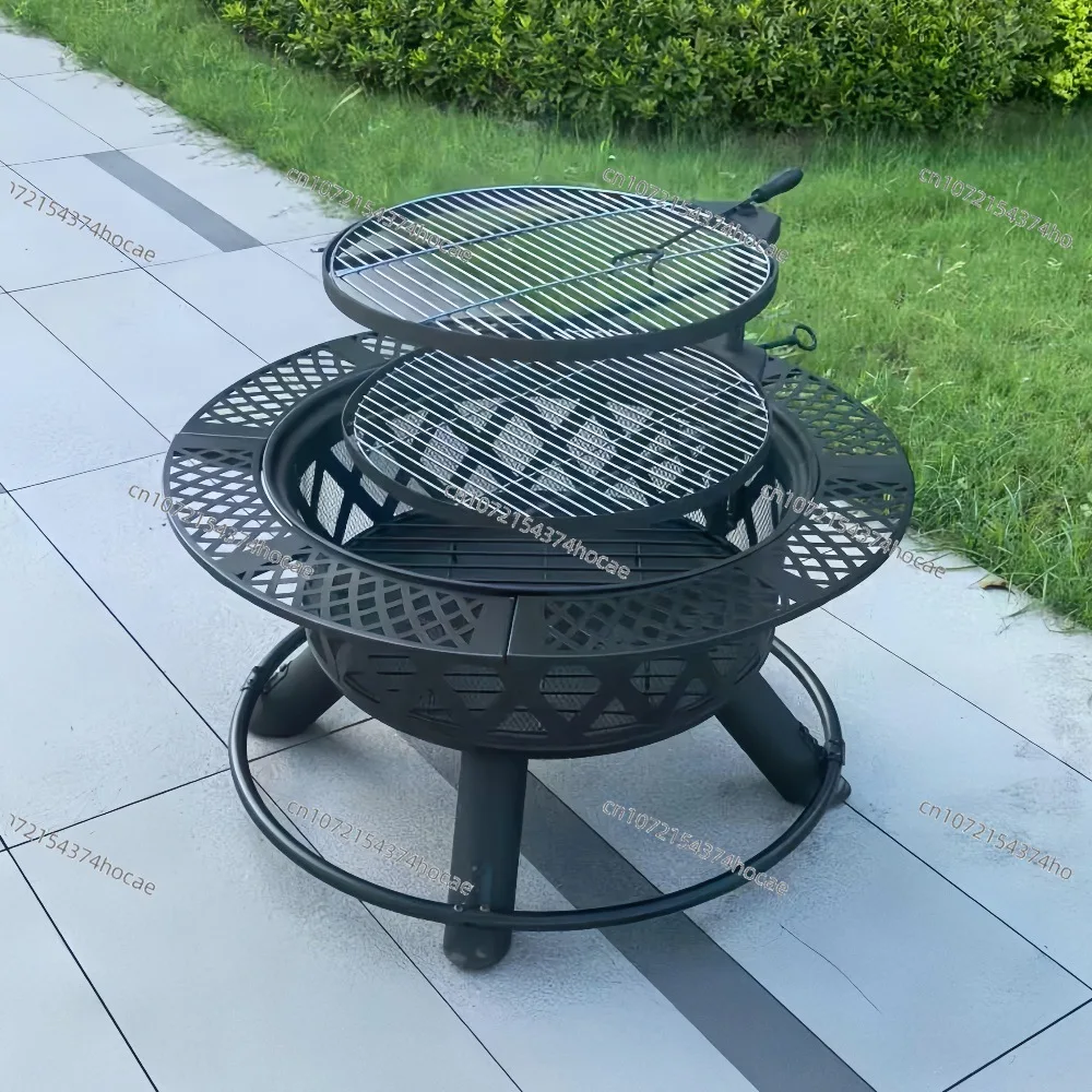 Multifunctional Outdoor BBQ Fire Pit Table Courtyard Heating Stove for Tea Party Barbecue