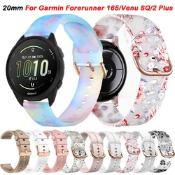 20mm Bracelet Soft Silicone Bands For Garmin Vivoactive 5 3 Venus SQ 2 Plus/Forerunner 165 265 645 Transparent Strap