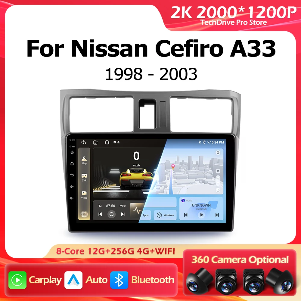 Android 16 For Nissan Cefiro A33 1998-2003 Car Radio Multimedia